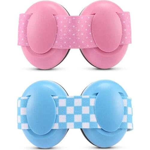 1 Pair Baby Anti-Noise Earmuffs Elastic Strap Ear Protection Baby Earmuffs Soundproof Hearing Headphone Ear Protector