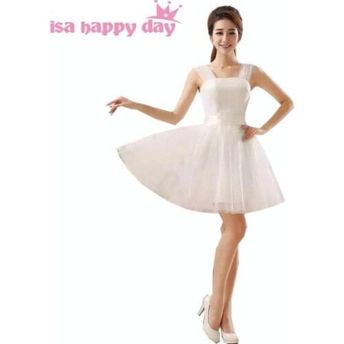 2020 girls formal lace up back bowed ivory prom dresses short princess dress tulle corset cheap prom dresses 2017 H1991