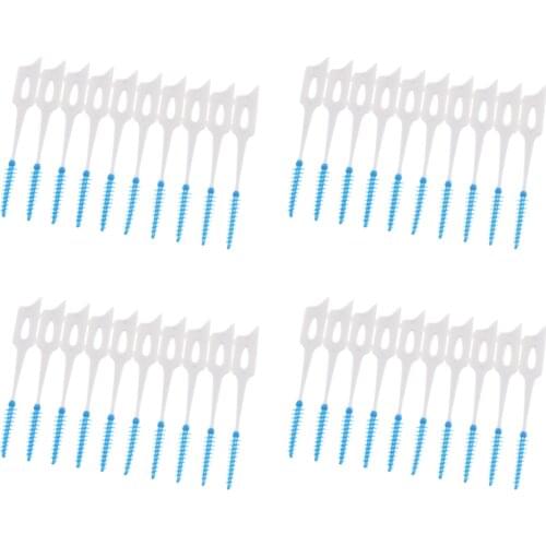 40pcs Silicone Easy Brush Interdental Cleaners Brushes Between Teeth Tools