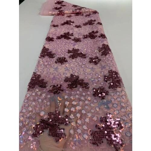8 colors (5yards/pc) Pink African sequins tulle lace fabric bling bling embroidered French net lace for party dress FSS411