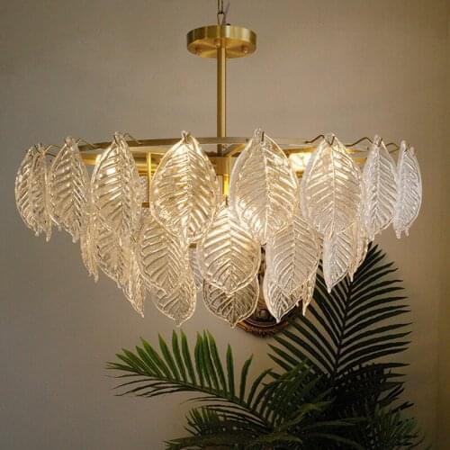 American Retro Full Copper Double Layer LED Pendant Lights Living Room Lamp Crystal Lamp Nordic Master Bedroom Warm Chandelier