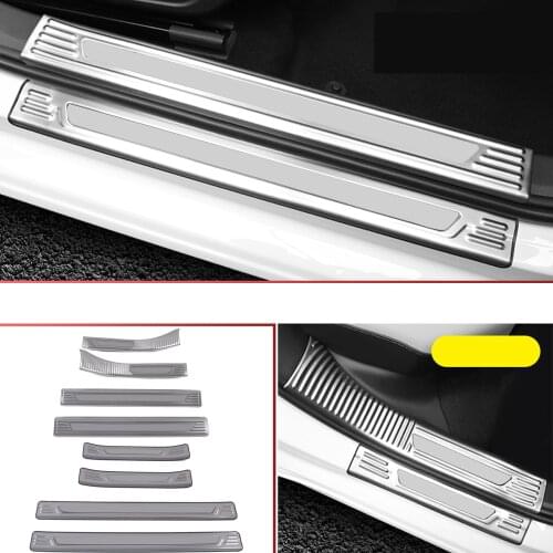 Car Accessories for VW Volkswagen Golf 8 MK8 2020 2021 Stainless Steel Inner & Outer Door Sill Scuff Plate Protector Trim 8pcs