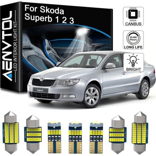 Seker Canbus LED Interior Light For Skoda Superb 1 2 3 3U 3T 3V Sedan Combi Vehicle Accessories Map Dome Trunk No Error Bulb Kit