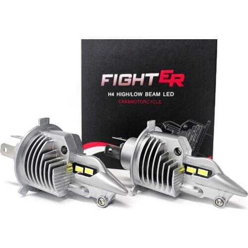 Fighter Foco H4 Led Bulbs Car/motorcycle Headlight 72W 12V 24V 6000K Super Led H4 Car headlight Bulbs lampada Led H4 8000LM