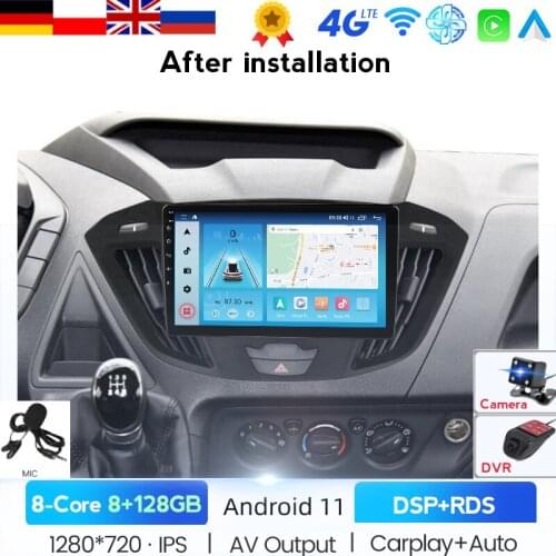 Car Multimedia Player For Ford Transit Tourneo Custom 2016-2020 Android 6GB+128GB Radio Stereo Screen Wifi GPS Navigation System
