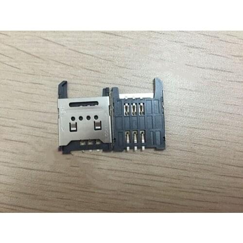 Free Shipping 50PCS/LOT SIM Card Slot 6P Clamshell standard SIM size in stock