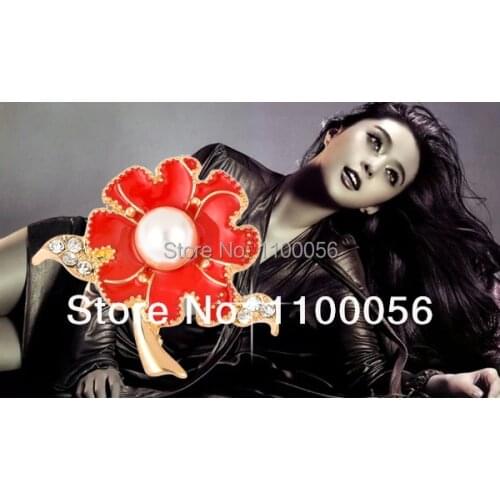 Free Shipping Yiwu Fashion Jewelry For Best Mum Rhinestone Flower Carnation Brooch Pins X1476