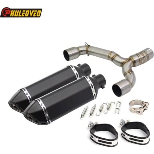 For Suzuki GSR400 BK400 BK600 Motorcycle Exhaust Silencer Muffler Escape DemperMiddle Link Pipe with Muffler Y Type Connect Pipe