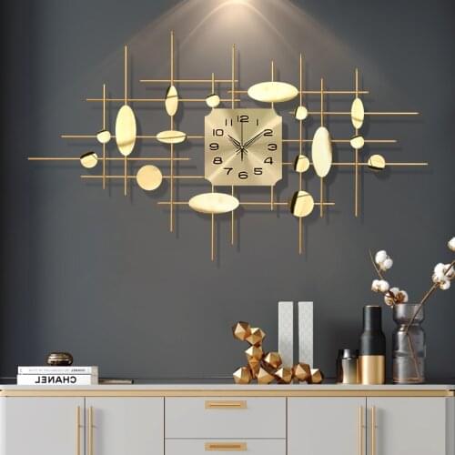 European Luxury Wrought Iron 3D Wall Clock Decoration Home Livingroom Office Silent Clock Wall Mural Sticker Ornaments Crafts