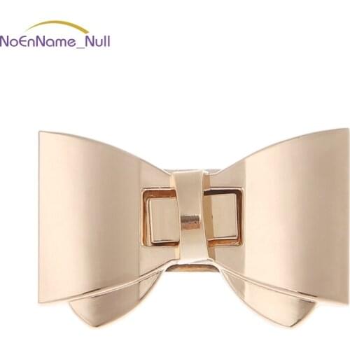 Bowknot Shape Clasp Turn Locks Twist Lock DIY Leather Handbag Bag Hardware JUL29