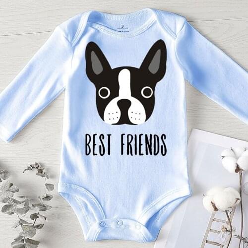 Newborn Romper Winter Jumpsuit Toddler Costume Girls Outfits Best Friends Dog Print Kid Baby Clothes Kids Clothing