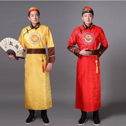 Hot Sales Men Qing Dynasty Costume Hanfu Costume Prince Robe Traditional National Tang Suit Stage Costumes