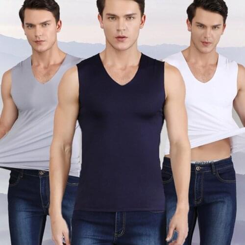 Spring Summer New Thin Mens Seamless Wide-Shoulder V-Neck Ice Silk Vest Sports Fitness Running Quick-Drying Clothes Top Tanks