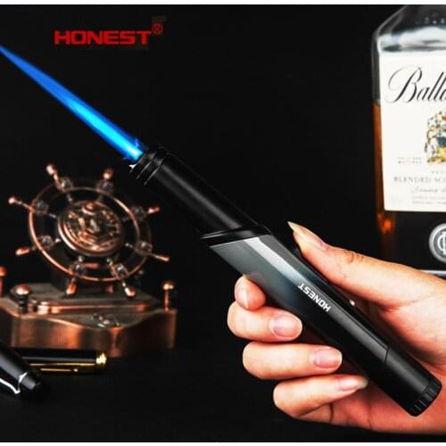 Metal Windbreak Outdoor Refillable Adjustable Butane Jet Torch Cooking BBQ Flame Ignition Tool Kitchen Camping Lighters