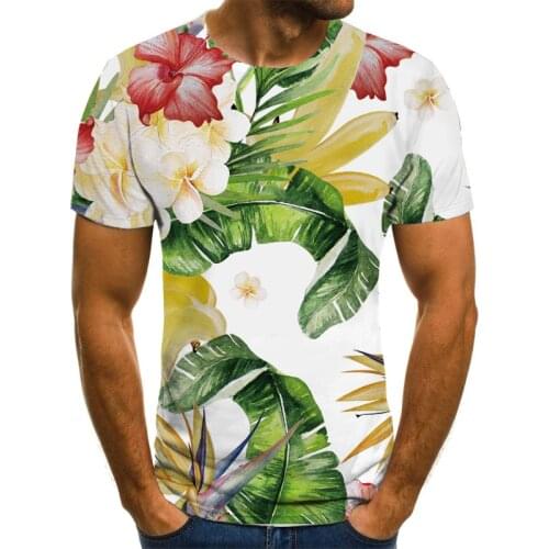 Fashion colorful three-dimensional pattern 3D printing mens t-shirt casual shirt short-sleeved t-shirt mens hip-hop oversized