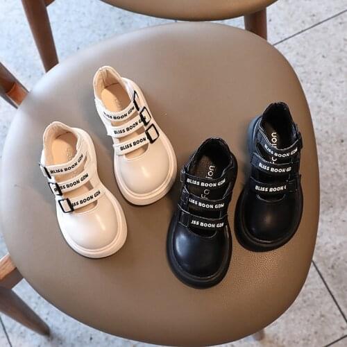 Fashion Girls Flats Leather Shoes Hook Loop Lolita Princess Mary Janes Shoes for Kids Soft Bottom Non Slip Kids Dress Shoes AQW2