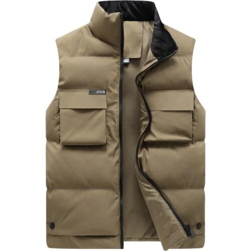 Men Jacket Winter Men Vest For Down Cotton Sleeveless Jacket Waistcoat Man Warm Mens Coat Sleeveless Warm Liner Male Slim Gilet