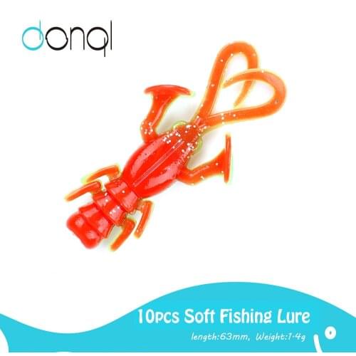 DONQL 10pcs/Lot Soft Lures Silicone Bait Shrimps Worm Fishy Smell Swimbait Wobblers Artificial Tackle Sea Jig Bass Fishing Lures