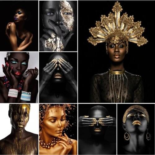 5D DIY Diamond Painting Black White Gold Modern Woman Cross Stitch Kit Full Drill Embroidery Mosaic Art Picture Handmade Hobby