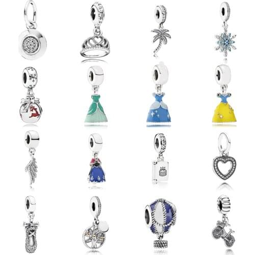 NEW 2021 100% 925 Sterling Silver Hot Air Balloon Love Crown Cake Charm Pendant Fit DIY Original Bracelet Fshion Jewelry Gift