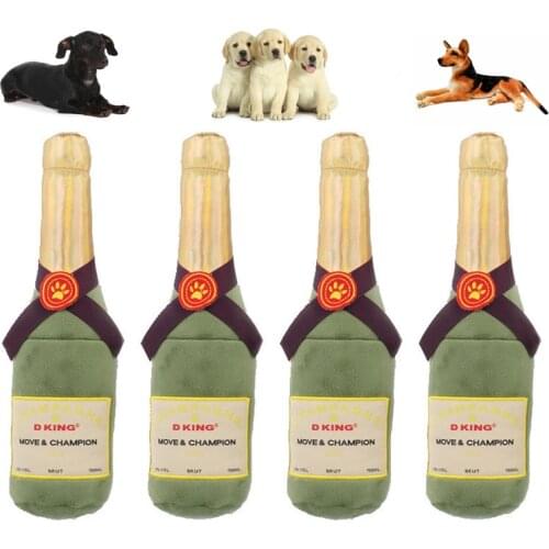 New Dog Plush Toys Pet Squeaky Champagne bottle Shape Toy Dog Bite-Resistant Clean Chew Toy Pet Supplies