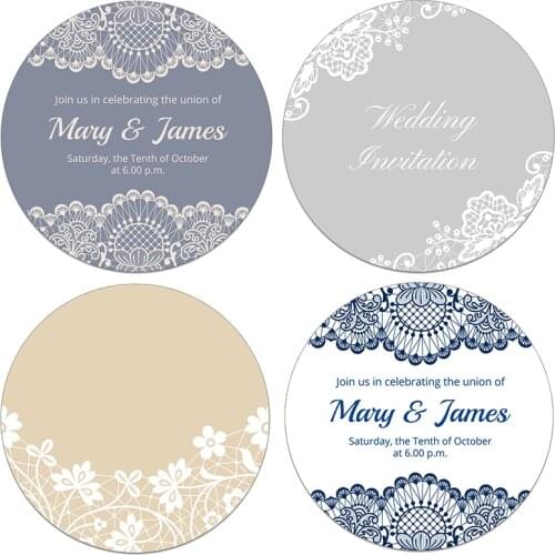 Custom Personalized Stickers Lace Pattern Wedding Stickers Invitations Candy Favors Gift Boxes Labels, Birthday Logo Photo