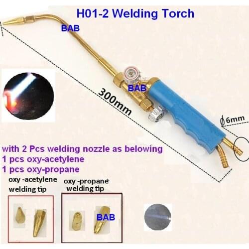 H01-2 portable Injection-type torches for welding oxy-acetylene oxy-propane welding torch cutting torch with 2pcs welding nozzle
