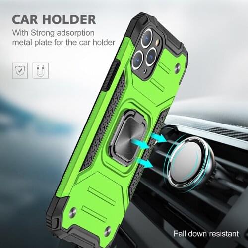 Shockproof Armor Magnetic Ring Stand Phone Case For iPhone 6S 6 7 8 Plus 12 Mini X XS XR 11 PRO MAX SE 2020 Aluminum Metal Cover