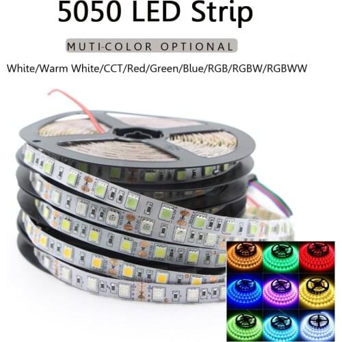 SMD 5050 RGB LED Strip light Waterproof DC 12V CCT RGB+CCT RGBW RGBWW WHITE WARM WHITE Fita LED Light Strips Flexible 1m 2m 5m