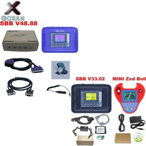 SBB Pro2 V48.88 V48.99 V46.02 + Mini Zed bull Auto Key Programmer SBB Pro 2 48.88 48.99 Version Zed Bull OBD2 Key Maker