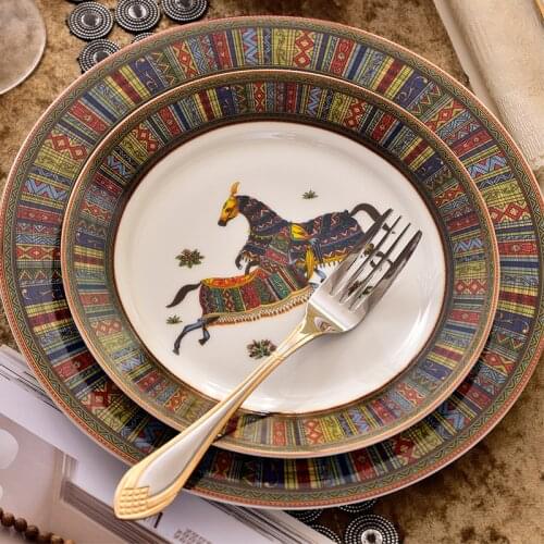 8/10 INCH High-end Plate Fruit Plate House Dessert Plate Cake Sweet Plate serving dish Dessert tray Charger Plates Bone China