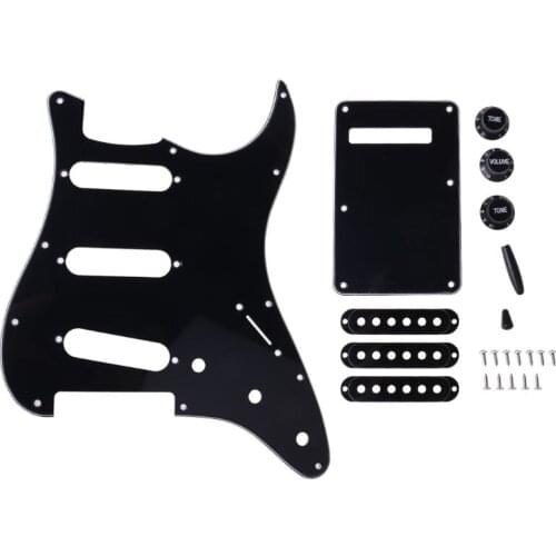 1set SSS Electric Guitar Pickguard Back Plate Pickup Cover Knobs Tips For St SQ Accessories Parts