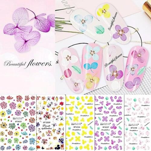 1 Sheet 3D Embossed Nail Sticker Flower Adhesive DIY Manicure Slider Nail Art Tips Decorations Decals