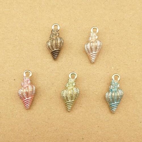 10pcs 9x19mm conch charms enamel charm for jewelry making and crafting charm fashion pendant bracelet charm