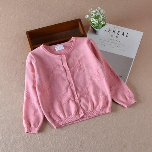 2021 Pink Baby Girls Sweater Cardigan Single Breasted Spring Outerwear Baby Girls Jacket Baby Clothes for 1 2 Years Old 185064