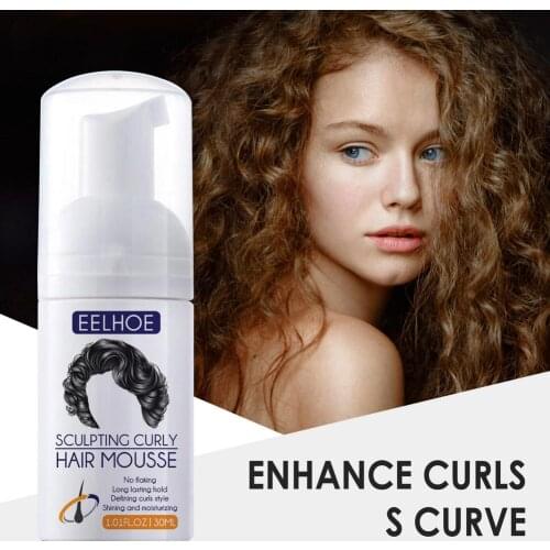 30ML Anti-Frizz Sculpting Curly Hair Mousse Modeling Styling Spray Hair Styling Mousse Nourishing Curling Moisturizing