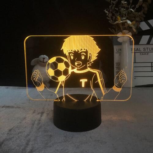 3D Led Lamp Anime Captain Tsubasa Ozora Tsubasa Night Light for Room Birthday Holiday Kids Decor Football Gift Manga Lamp