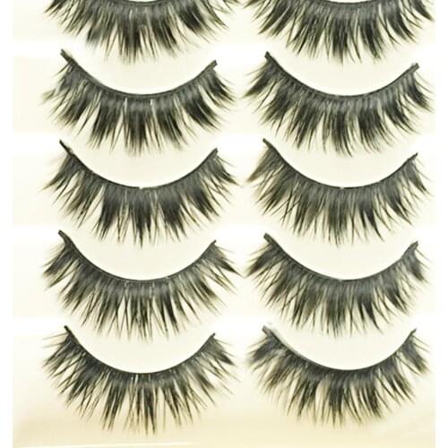 5 Pairs Sexy 3D Cross Thick Long False Eyelashes Dance Cocktail Fake Eye Lashes Extension Black
