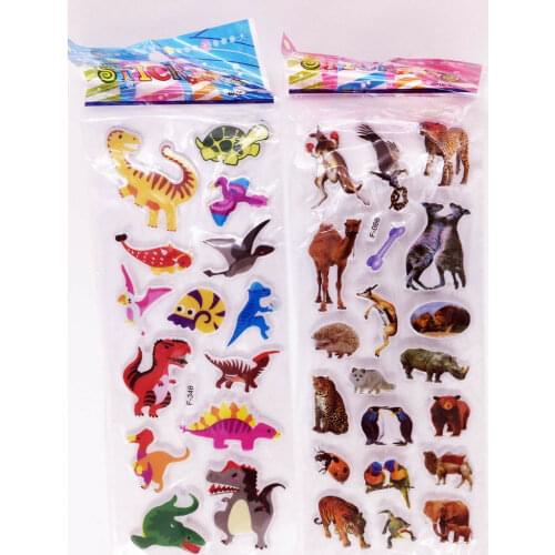 6 Sheets Animals Stickers Lot Kids Study Teachers Kindergarten Reward Toys Game Party Birthday Xmas Gift