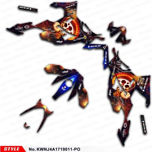 Aftermarket Motorcycle Decals Graphics for Ninja 250 400 ABS 2017 2018 2019 2020 2021 Style No.KWNJ4A1719011-PO, Customizable
