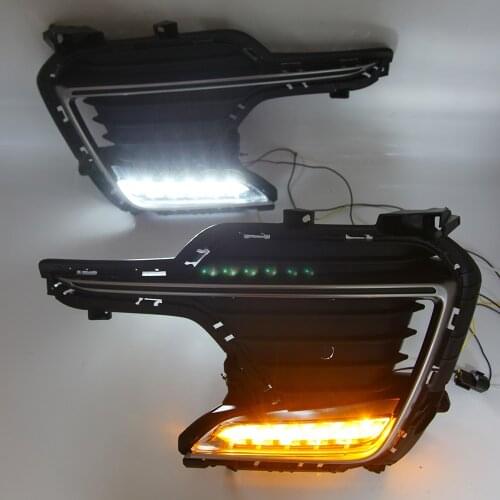 Car Flashing 1Set Car LED DRL Day Light for Hyundai Elantra Sport 2017 2018 Daytime Running Light Fog Lamp with Turn Signal lamp