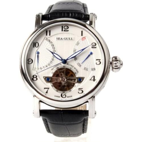 Seagull Double Retrograde Date Day Display flywheel Skeleton Watches Self Wind Automatic Mechanical Mens Watch 819.316/819.317