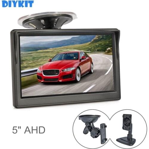 DIYKIT 5" AHD Car Rear View Monitor Inside Parking Backup HD Monitor with Both Suction Cup and Bracket for MPV SUV Horse Lorry