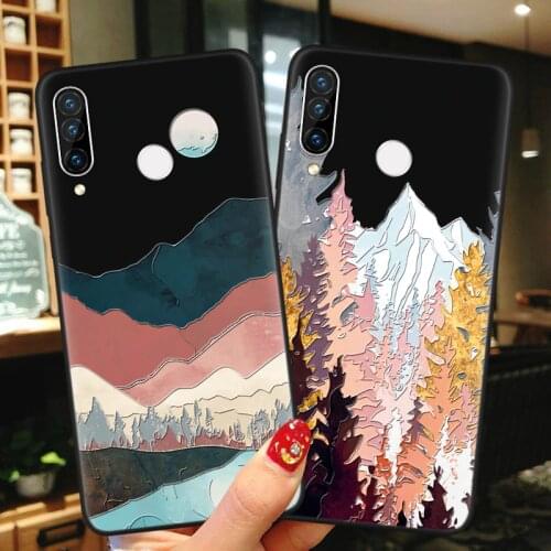 3D Relief Mountain Case For Huawei Honor Mate 30 20 10 3 8X Cover For Huawei P40 P30 P20 Pro P10 Lite 2017 P Smart 2019 Funda