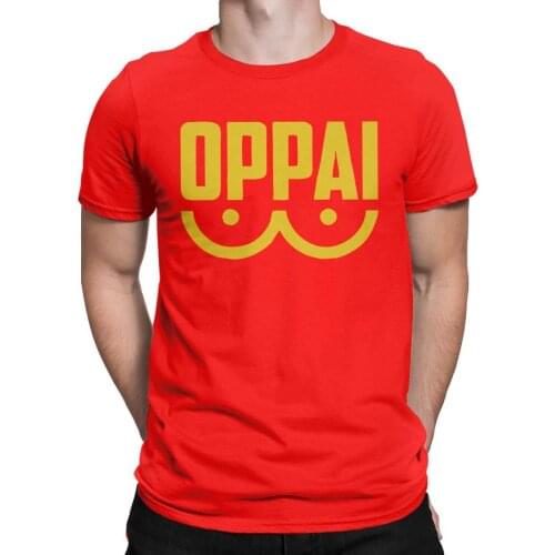 One Punch Man T Shirts OPPAI Tshirt Japan Anime Saitama Sensei Funny T-Shirts Men Premium Cotton Tees Short Sleeve Summer Tops
