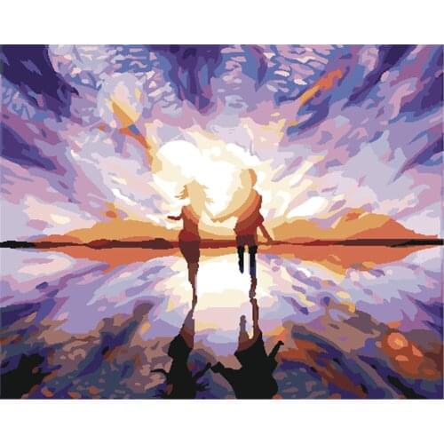 Towards Happiness 40x50cm Diy Painting By Numbers Picture Colouring Zero Basis Handpainted Oil Painting Unique Gift Home Decor