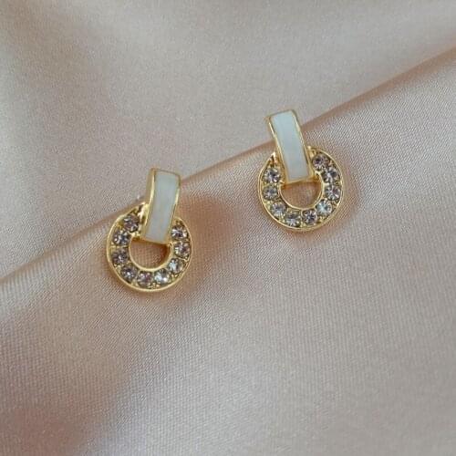 Crystal Stud Earrings for Girls Full Rhinestone Shiny Mini Earrings for Women Bohemian Round Personality Ear Jewelry pendientes