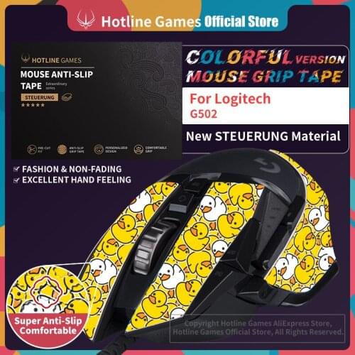 Hotline Games Mouse Grip Tape for Logitech G502 Hero / G502 Wireless Gaming Mouse Anti-slip Tape [Color-Cute Duck]