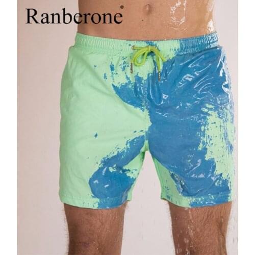 Color Changing Swimwear Men Beach Shorts Casual Comfortable Swimsuit Temperature Board Short Quick Dry Bathing Swimming Trunks