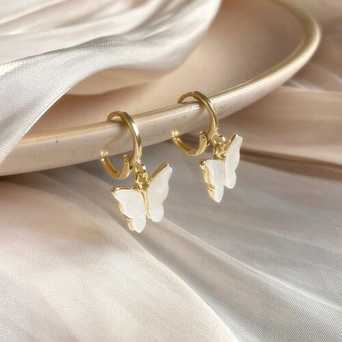 Huge Bud Cubic Zirconia Butterfly Earring Shell Crystal Pendant Bijoux for Women 925 Silver Needle Stud Earring Wedding Jewelry